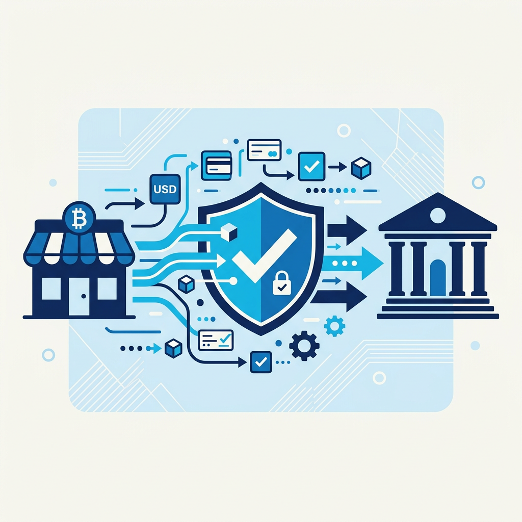 Illustration of ACH bank payment verification with a shield protecting an electronic transfer